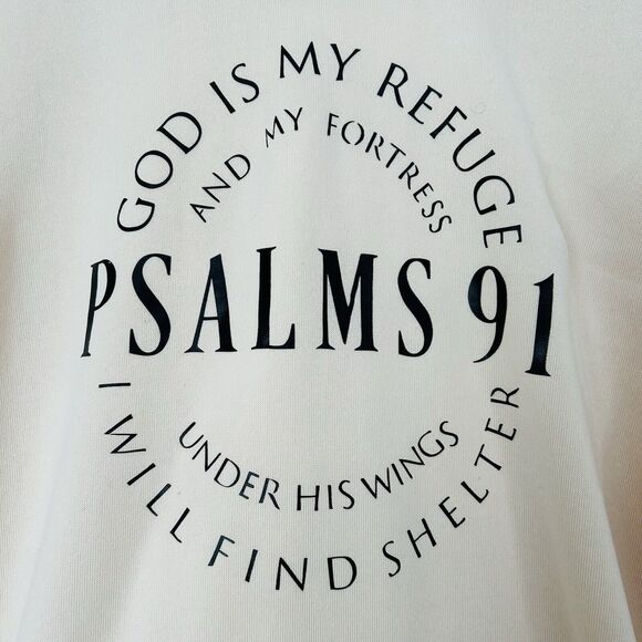 Hoodie Sweatshirt Unisex Medium Beige Christian Pullover Fleece Comfy Casual - Picture 7 of 11